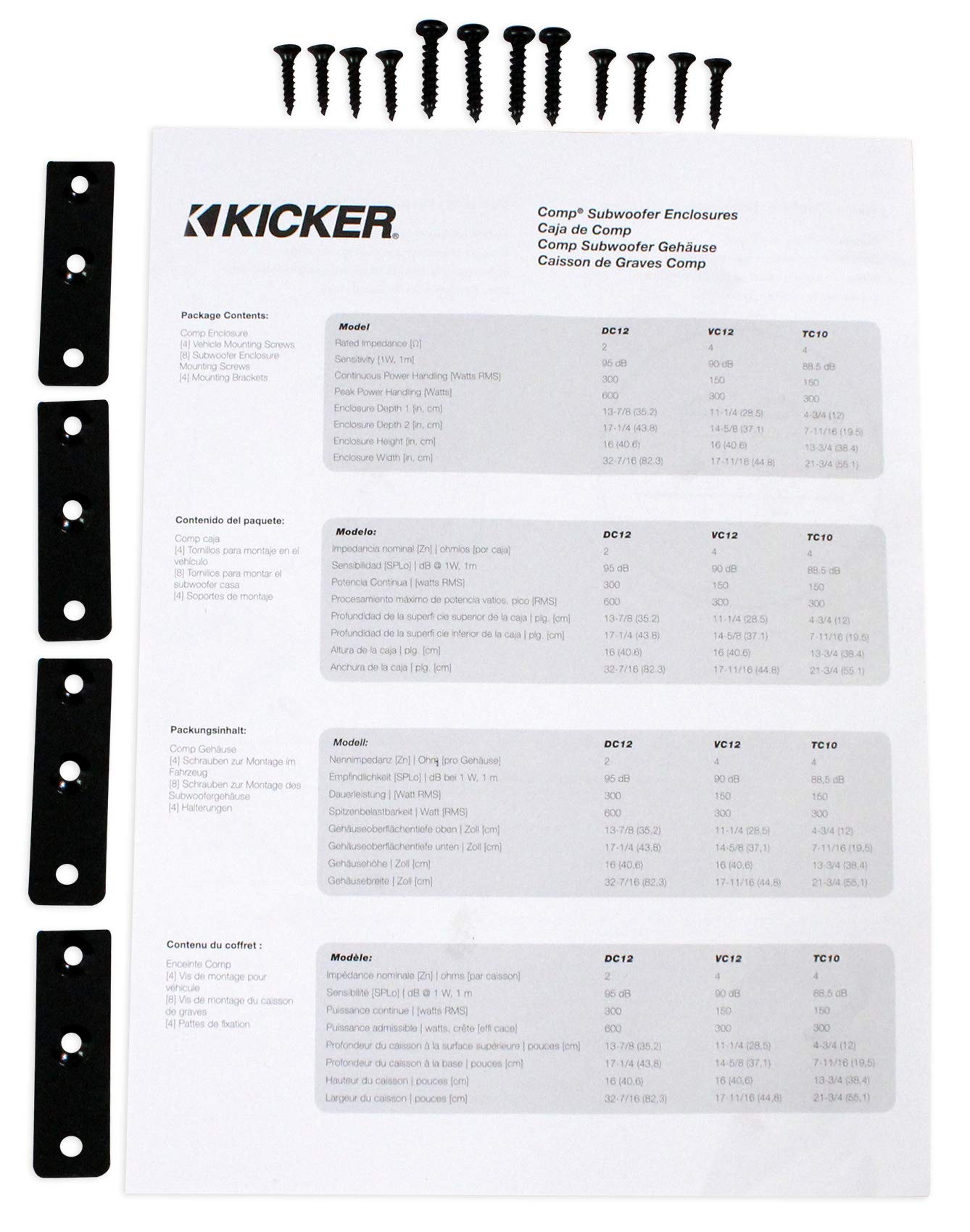 Amazon.co.jp: KICKER 43TC104 Comp 10インチ サブウーファー サブ 