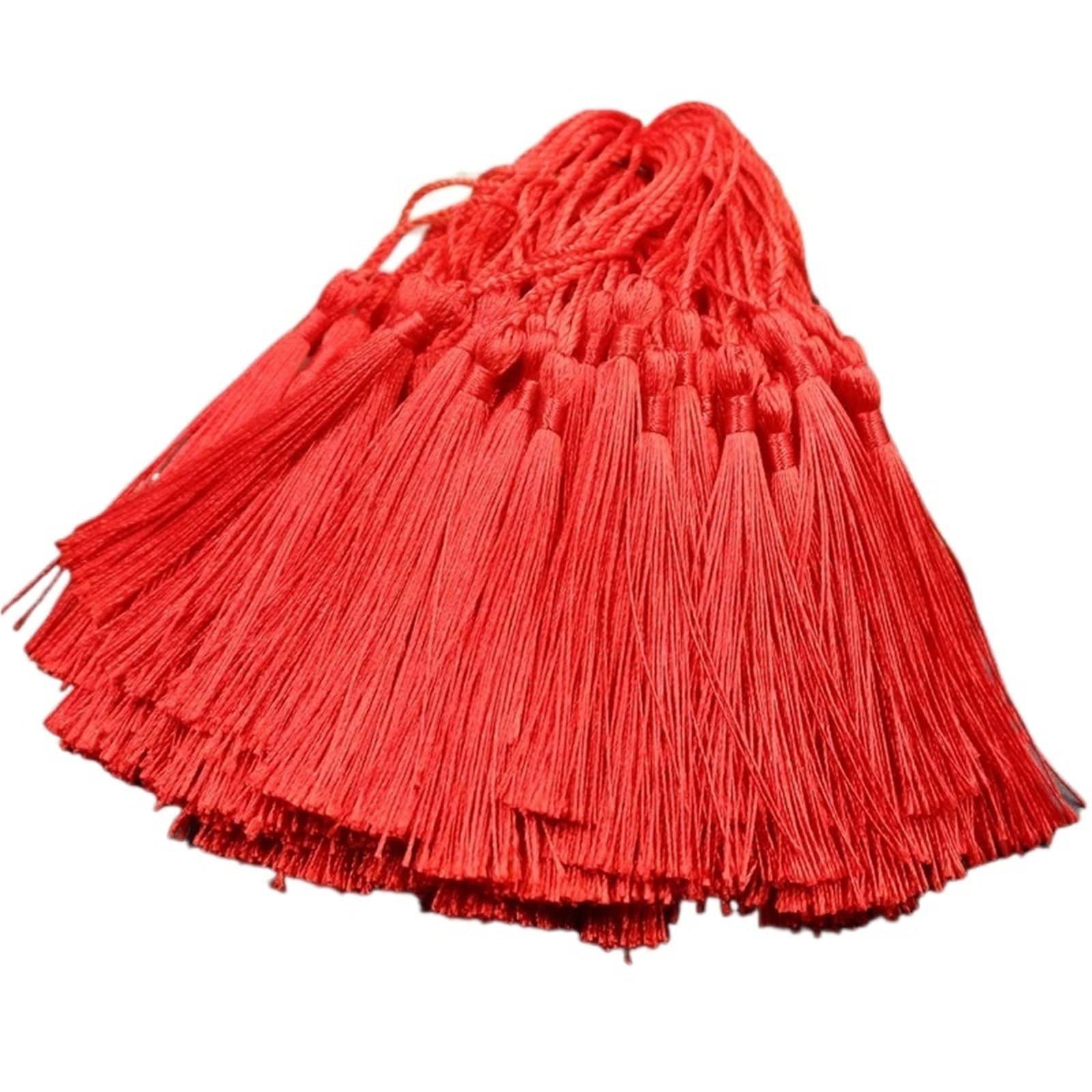 Mini Tassels 300pcs/lot 13cm Tassel Silk Fringe Silky Floss Bookmark Tassels Mini Tassels For DIY Craft Jewelry Making Souvenir Bookmarks for Crafts(12 Red)