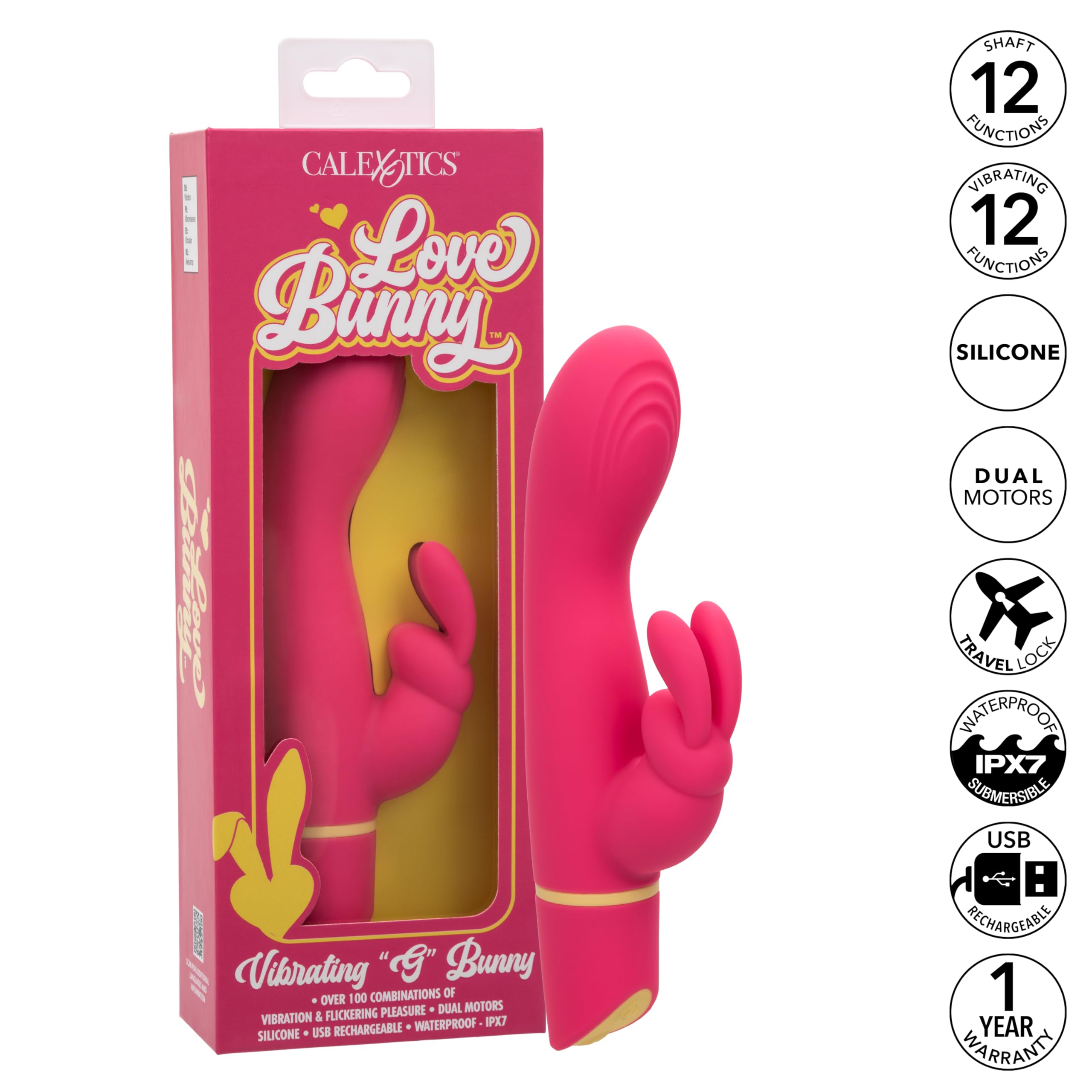 Amazon.com: CalExotics Love Bunny Vibrating G Bunny Waterproof Silicone  Rechargeable G-Spot Rabbit Vibrator Pink - SE-0619-50-3 : Health & Household