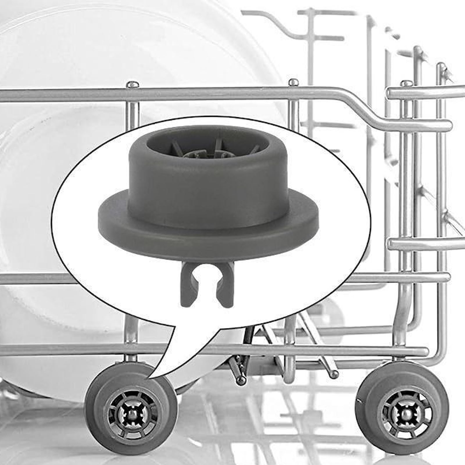 fKiZanthene Roulette Lave Vaisselle Lot de huit Roulettes Gris pour Panier de Lave Vaisselle Accessoires de Remplacement Adaptés à lInstallation et Réparation dans la Cuisine - 4