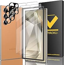 2+2 pièces Verre Trempé pour Samsung Galaxy S24 Ultra Protection Ecran 2 pièces + Caméra Protecteur 2 pièces, Anti-empreintes digitales, 9H Dureté Protection Écran pour S24 Ultra