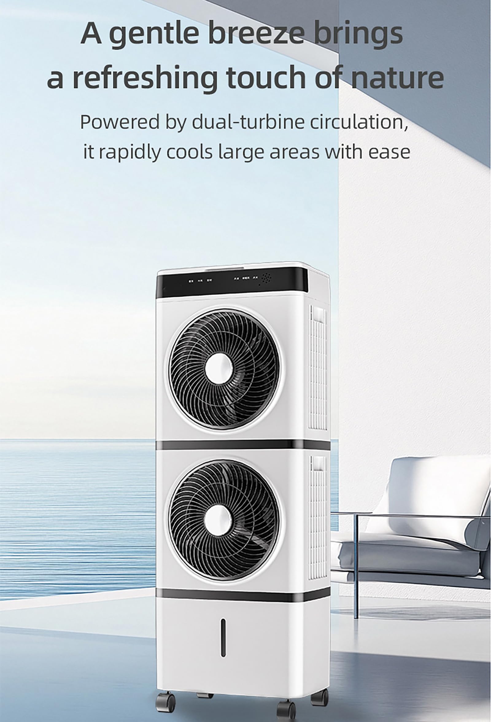 Enfriadores/Acondicionadores De Aire Evaporativos con Control Remoto Square Three Fans