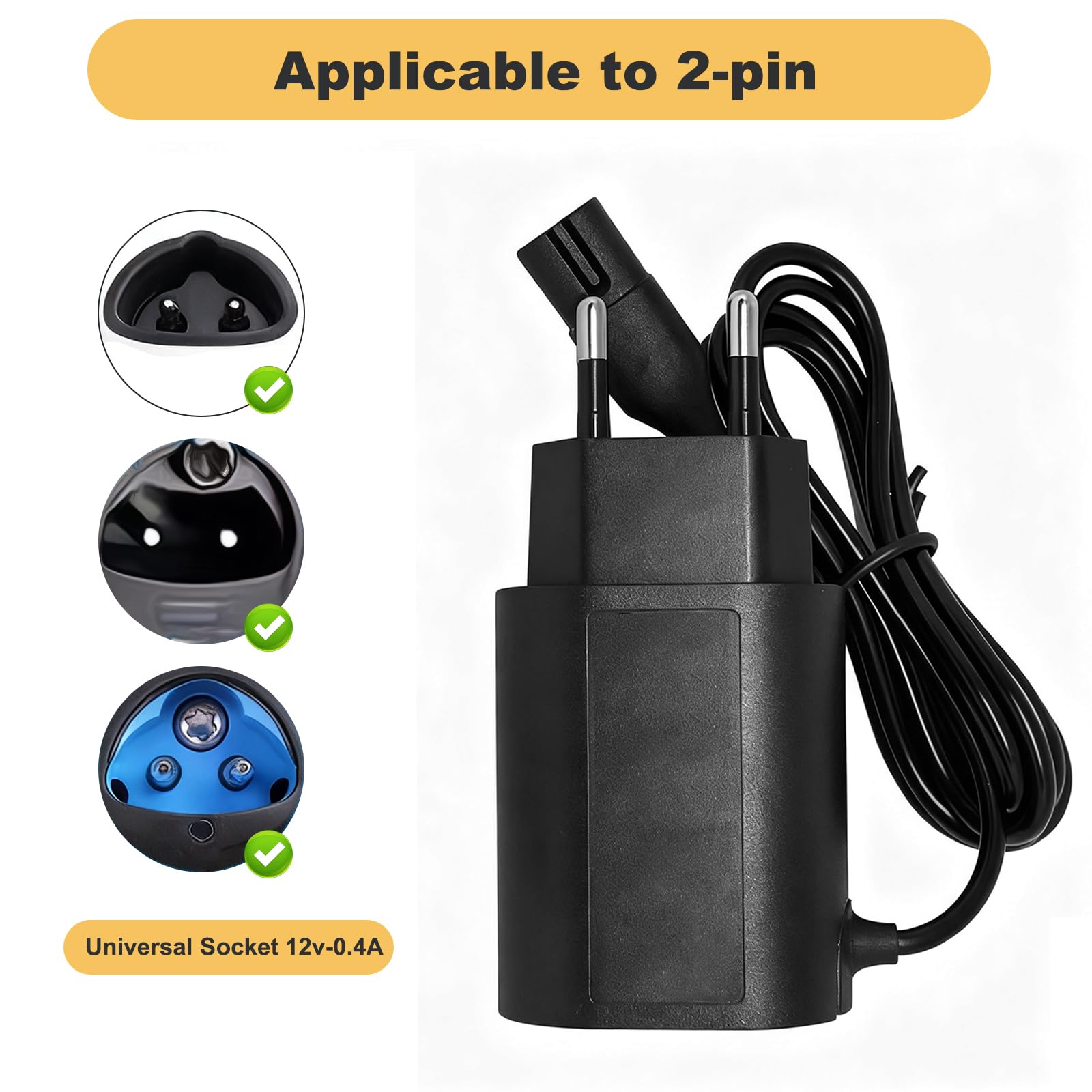 Caricatore per Rasoio Braun 12V 400mA Adattatore Alimentazione Serie 9 8 7 6 5 3 1