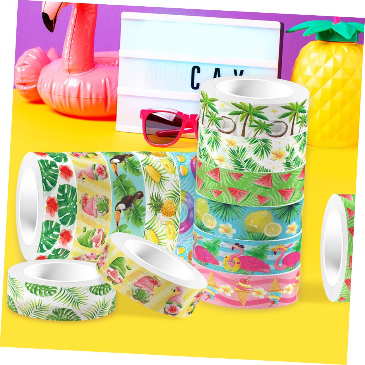 48rotoli Washi Tape Decorativo Per Scrapbooking Nastro Adesivo Per Artigianato Stile Unico Materiale Sicuro e Facile Da Usare Per Decorare Diario e Regali