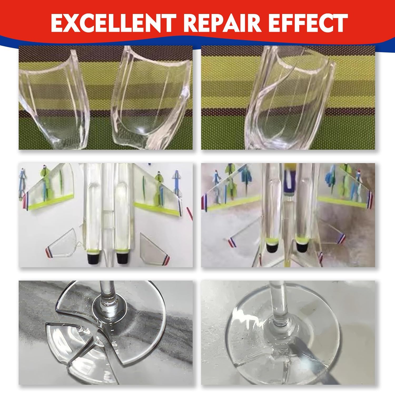Super Instant Glass Glue - Clear, Acrylic, Ceramic & Metal Bonding, Repairs Mirrors & Jewelry - DIY