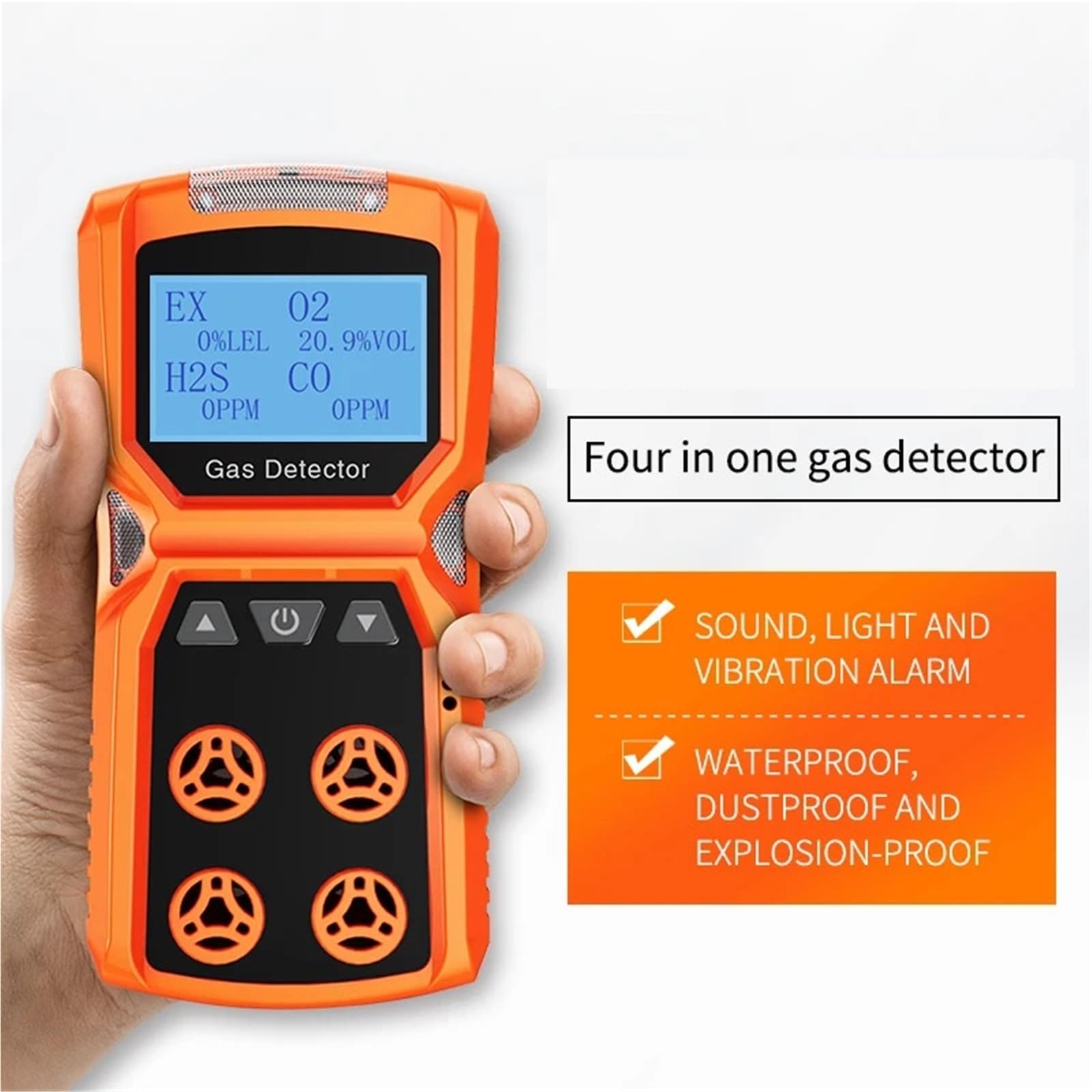 Monitor de co2, Detector de Gases múltiples, medidor Gas, O2, H2S, CO, LEL, 4 en 1, Detector Fugas Combustible, oxíno, sulfuro hidróno y monóxido Carbono para el hogar