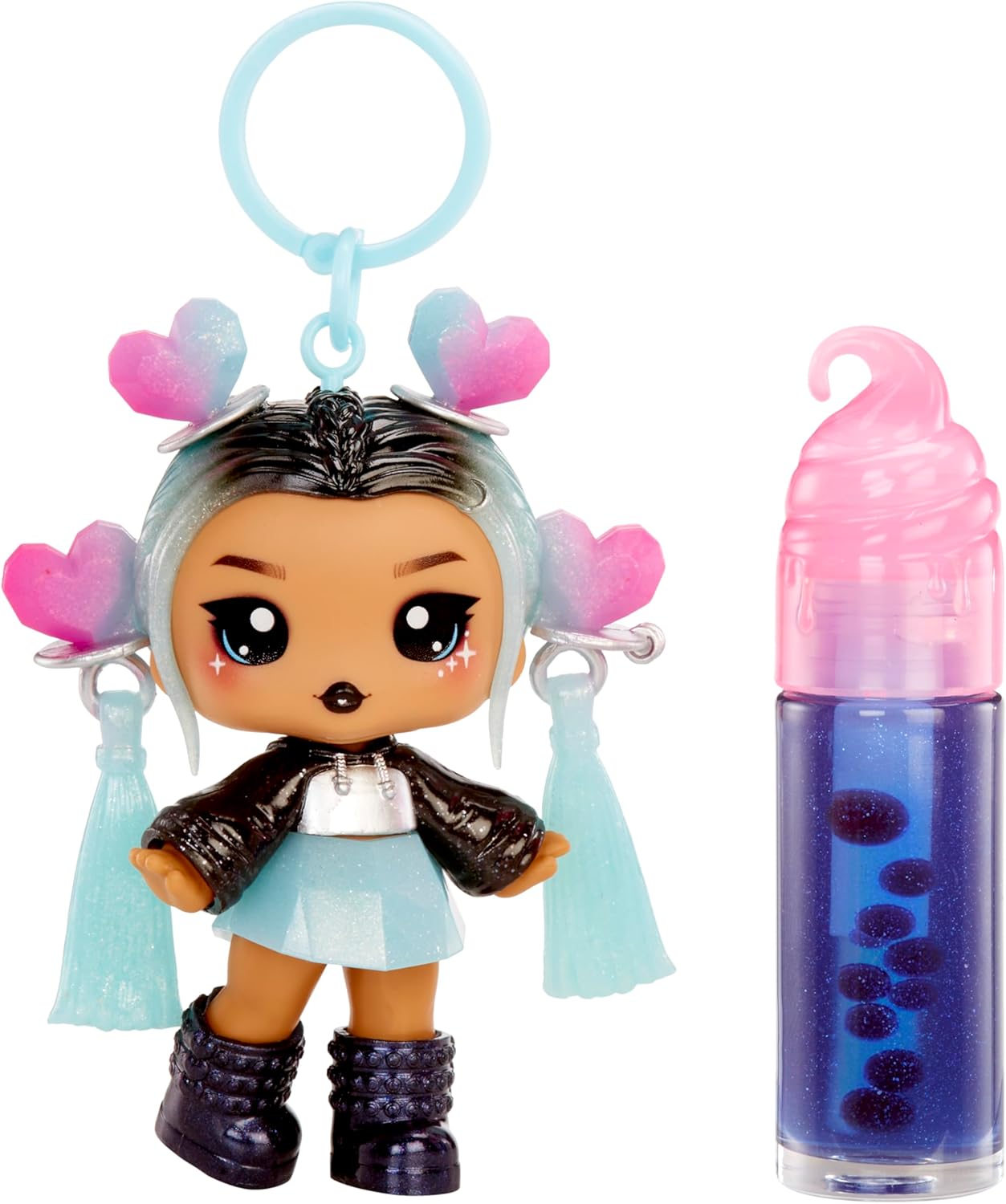Yummiland Lip Gloss Doll: Sour Sweeties - Nina Heartpop Includes DIY Lip Gloss + Removable Keychain, Cosmetic Play, Collectible, Ages 4+