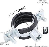 Vista 2 de 10 piezas de soporte de tubo de anillo dividido, resistente, ajustable, abrazadera de montaje en pared, soporte de tubería de montaje en techo