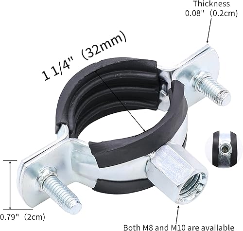 Miniatura 2 de PEROMI 5 piezas de gancho de tubo de anillo dividido resistente ajustable para montaje en techo de pared, soporte de tubería ID de 5.5 pulgadas