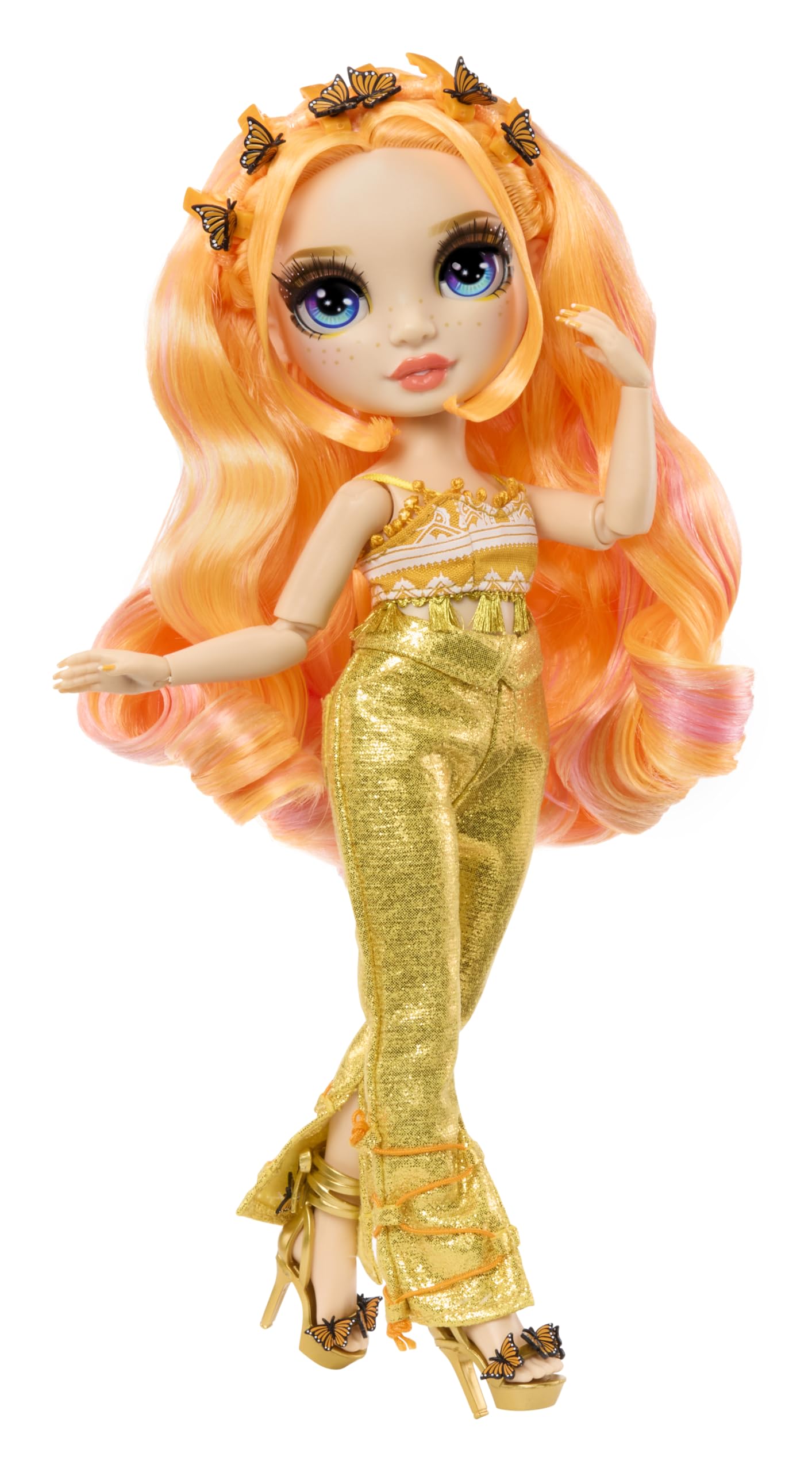 RAINBOW HIGH Style Icons Poppy - Poupée de 28 cm avec de Longs Cheveux Brossables, Dotée d’Une Deuxième Tenue Assortie et d’Une Deuxième Paire de Chaussures, Articulée, avec 13 Points d'Articulation