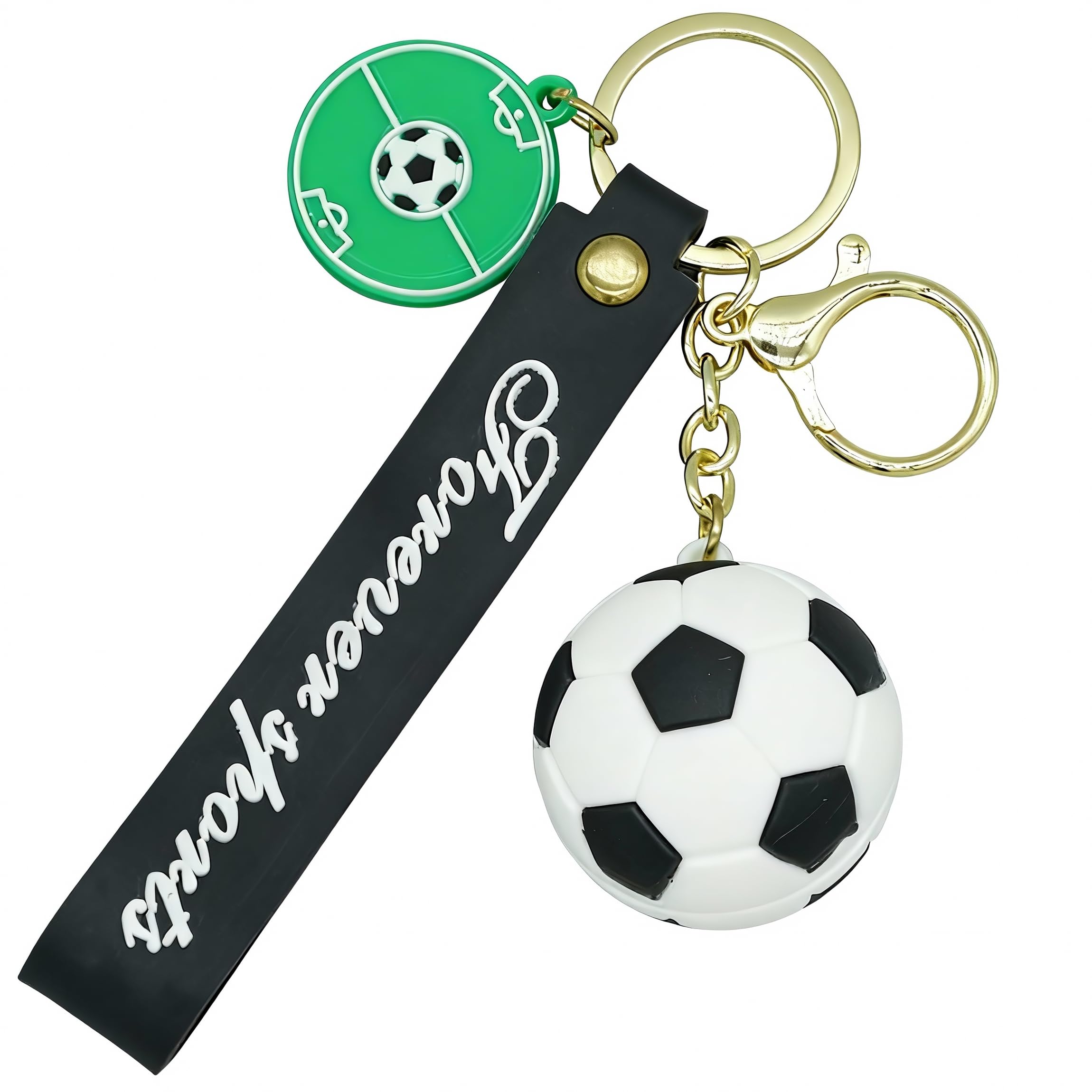 Moydolo Unisex Kids White Football Keychain Pendant Novelty Sports Ball Fans Soccer Key Chain Ring Charm For Boys Girls Men Women