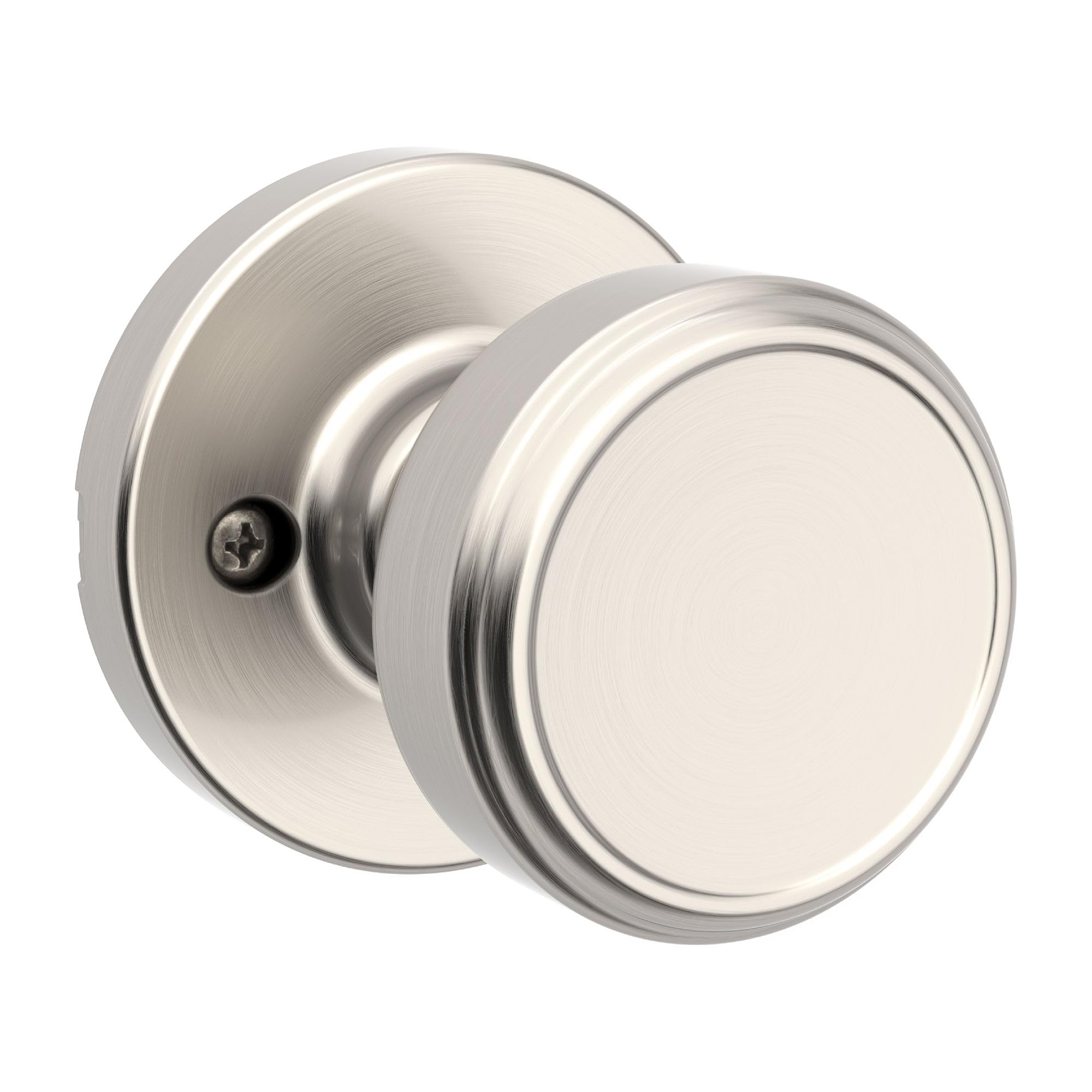 Kwikset Maven Dummy Door Knob for Closet and French Doors, Satin Nickel
