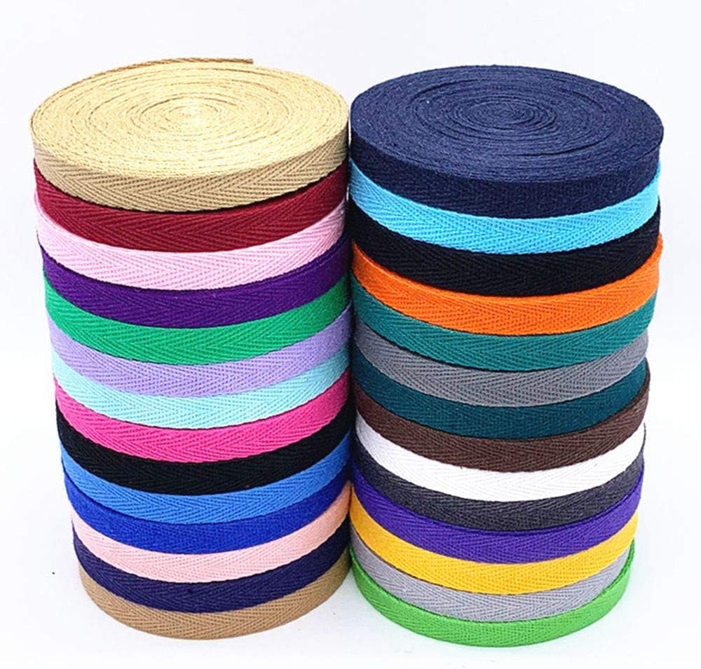 MoonyLI Cotton Webbing Twill Tape Twill Tape Seam Tape bias Tape 56m Meter Seam Tape Cotton 10mm Webbing 28 Colors