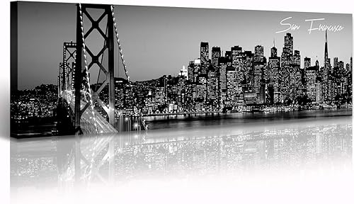 Miniatura 34 de Arte en lienzo blanco y negro de Dallas Skyline, paisaje de rascacielos, pintura impresa en lienzo, imágenes de edificios de la ciudad de Texas,