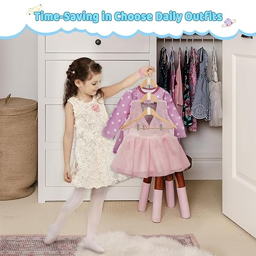 Miniatura 7 de 4our Kiddies Perchas para bebés que ahorran espacio (18 unidades), organizador de ropa de armario de metal resistente para guardería, libre hasta 3