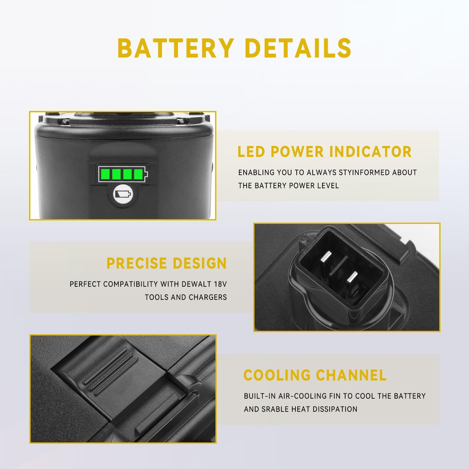 18V 4.5Ah Replacement for Dewalt 18V Battery, Compatible with Dewwalt 18 Volt XRP DC9096 DC9098 DC9099 DC9180 DC9181 DC9182 DE9039 DE9095 DE9096 DE9098 DE9503 DW9095 DW9096 DW9098 Cordless Power Tools