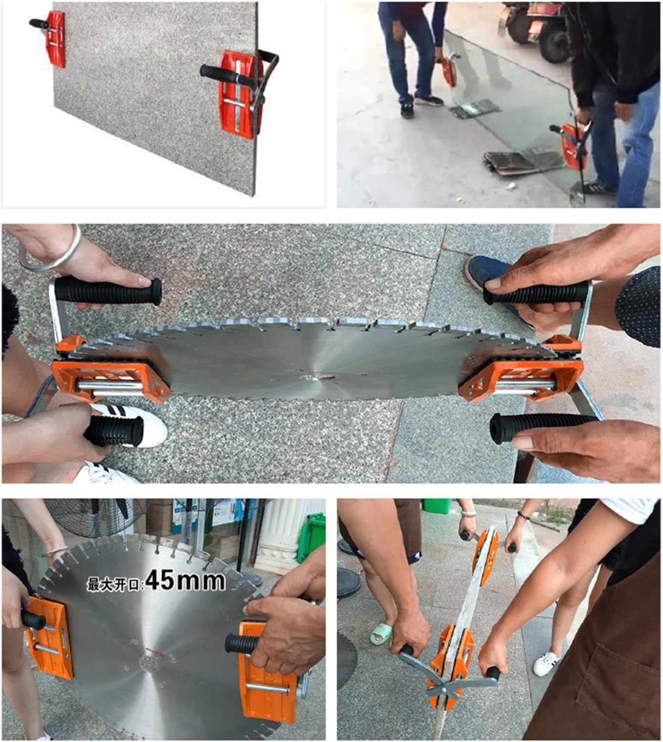 Double Seamless Seam Setter Handed Stone Slab Clamp Pair Granite Scissor Lifting Tool For Granite, Stone, Marble, Slab Granite Tools(1 pair (2pc))