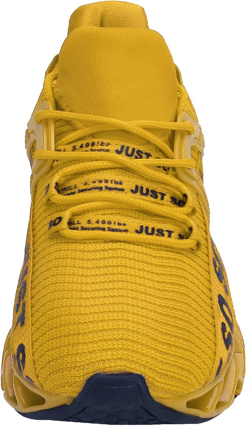 COKAFIL Mens Running Shoes Walking Athletic Blade Tennis Shoe 9 5yellow