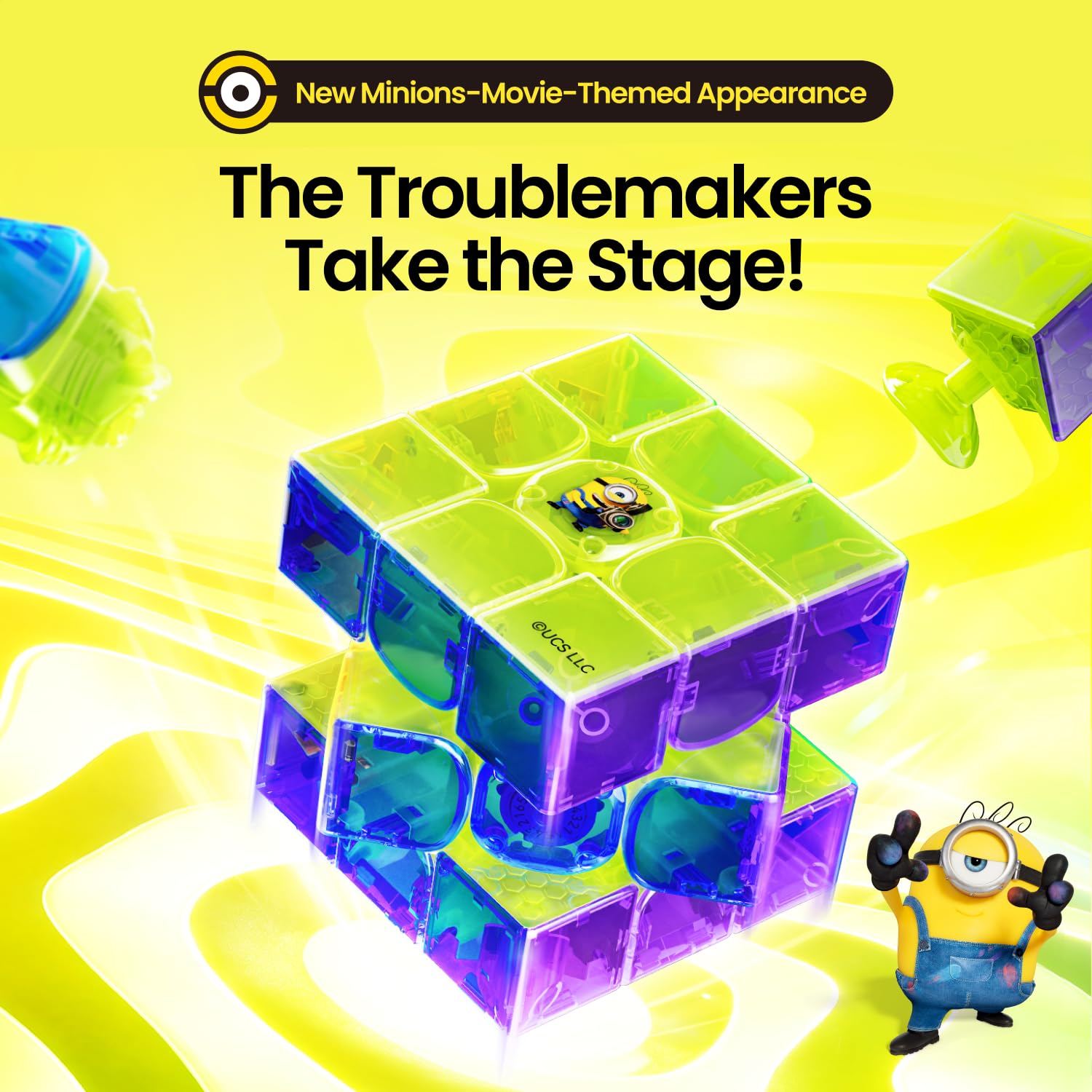 GAN Minions 16 ui Maglev Max, cubo di velocità intelligente con analisi AI | Unico Smart Speed Cube 3×3, Regalo per gli appassionati di puzzle, scelta di regalo individuale per collezionisti