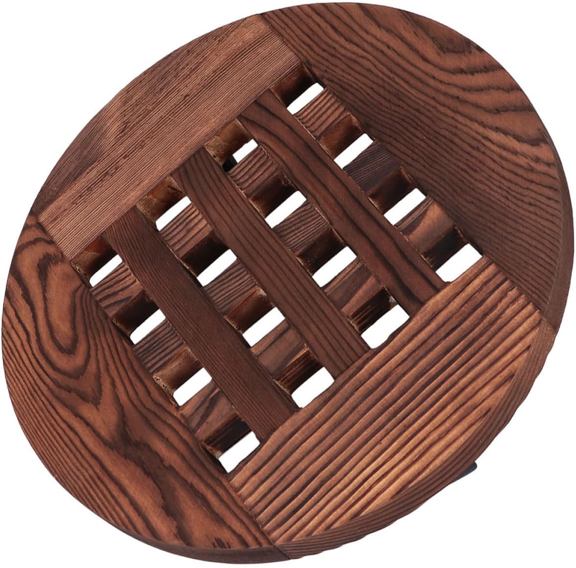 ibasenice Wood Plant Pot Stand with Universal Wheels, 30cm Round Moveable Flowerpot Tray for Indoor Household Plants, Rolling Planter Caddy with Wood Base