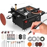 Portable Mini Table Saw for Crafts, Adjustable Speeds & Angles, Compact Electric Saw for Wood, Acrylic, Plastic, and More, Multifunctional Desktop Tool with Extra Accessories for Precise Cutting