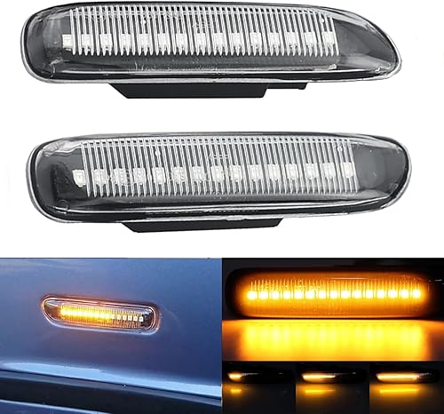 Miniatura 3 de Luces intermitentes LED secuenciales de lente transparente para guardabarros delanteros, intermitentes, compatible con BMW Serie 3 E46 SedánWagon