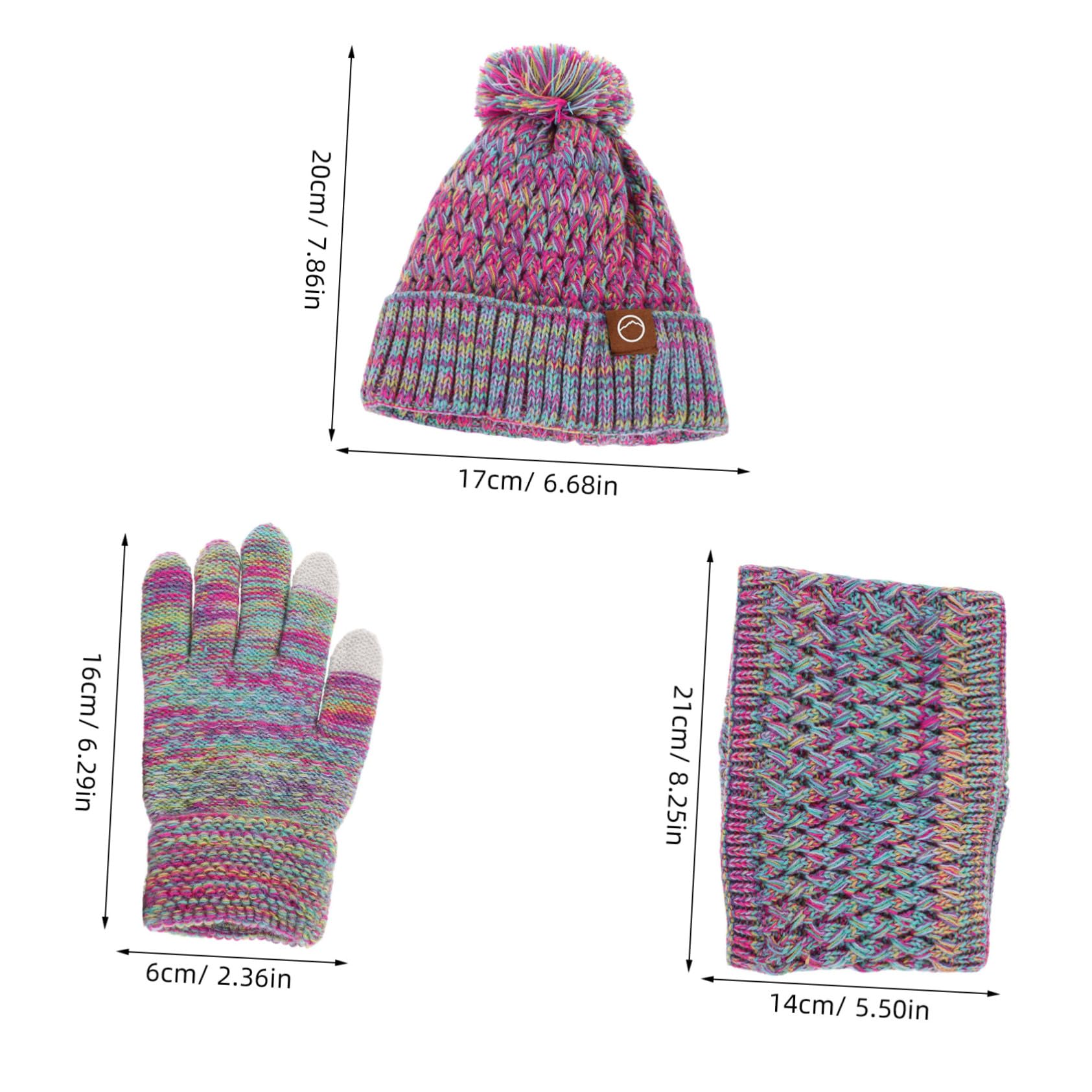 GALPADA Winter Accessory Set for Kids Kids Hat Gloves Scarf Beanie Cap Mitten Gloves Neck Warmer Violet