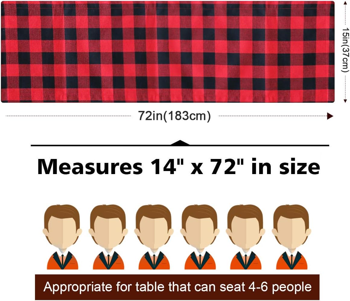 🔥 Cаѕhbасk uр tо 70% Townshine Table Runner, 72 x 14 Inches Buffalo Plaid Check Chirstmas Table Runners for Xmas Family Dinner, Farmhouse, Thanksgiving, Christmas & Gathering