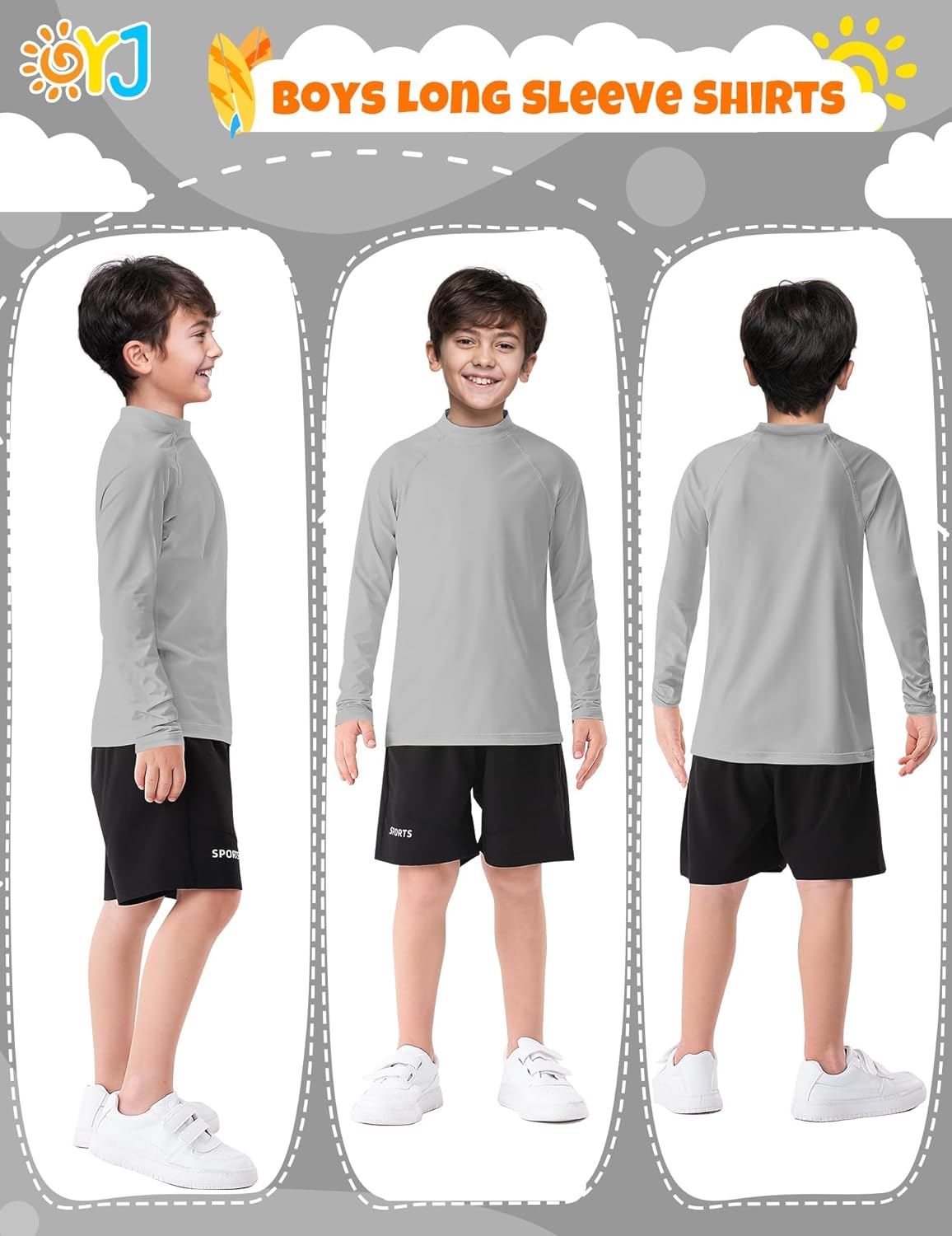 Youth Boys Compression Thermal Shirt Long Sleeve Fleece Lined Athletic Baseball Football Undershirts Sports Base Layer - Image 6