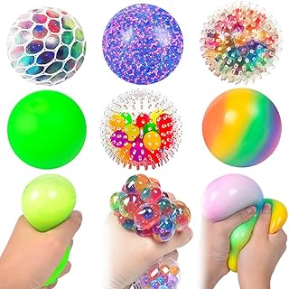 كرة ضغط للبالغين والأطفال، عبوة من 6 كرات مضادة للتوتر، لعبة ضغط للقلق والوسواس القهري واضطراب نقص الانتباه وفرط الحركة ونقص الانتباه للجنسين، للأعمار من 3 سنوات فما فوق من اتش ار كيه في اس كيه
