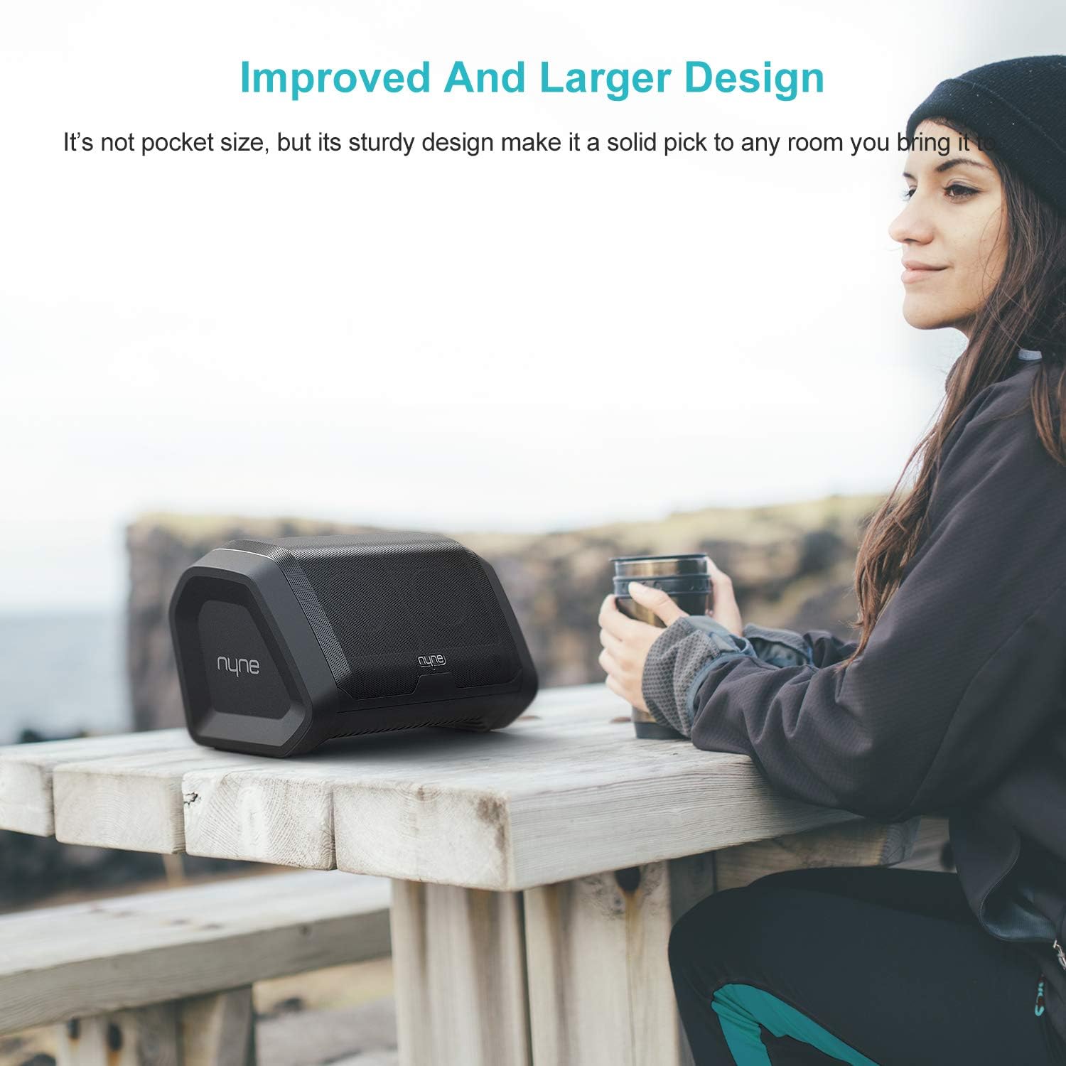 nyne punch portable wireless bluetooth speakers 4 2 waterproof ip67 20 hours play time 100 ft rangestereo pairing durable and loud speakers compat