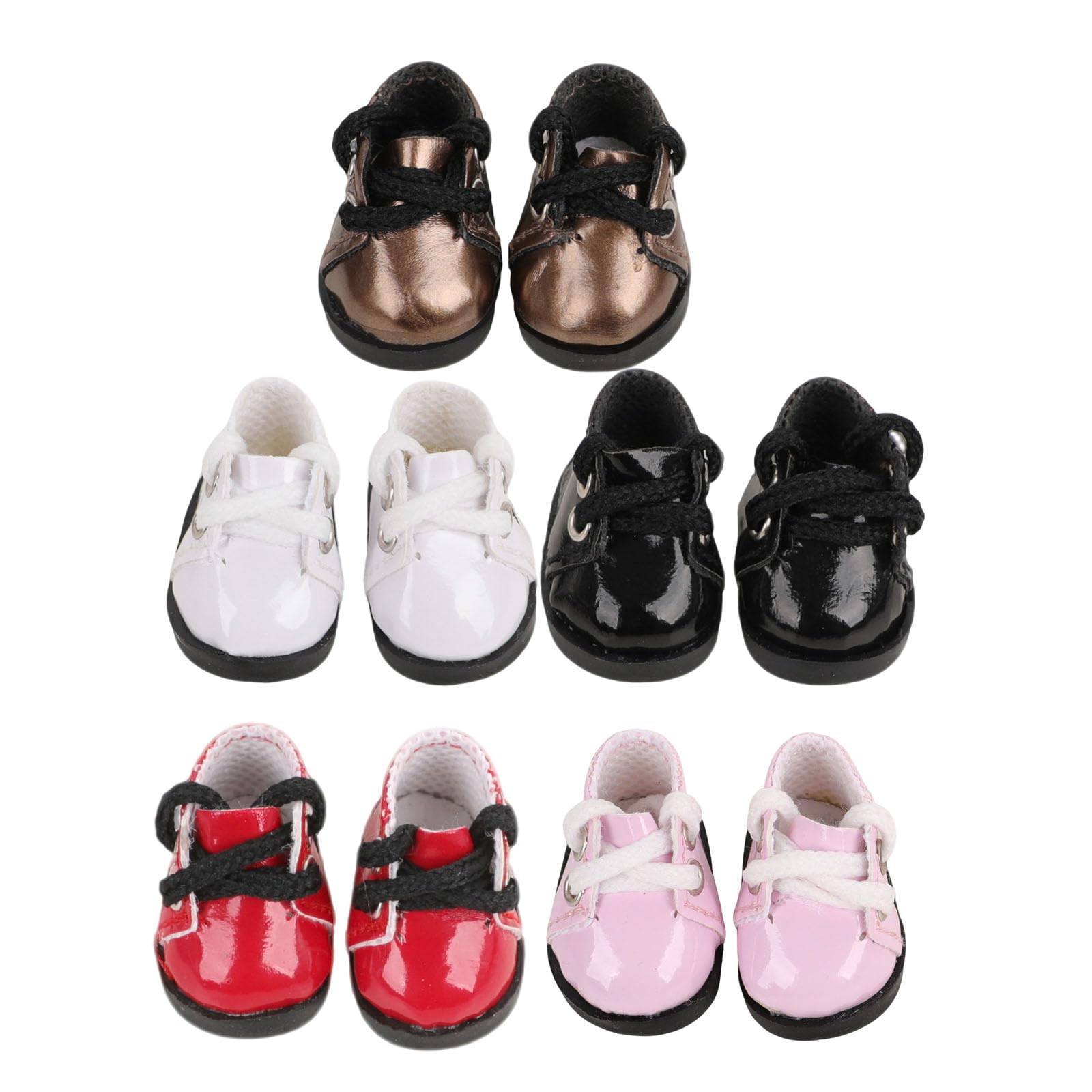 Lot de 6 chaussures miniatures tendance pour poupée - 17 cm - Accessoires de chaussures avec détails complexes - Chaussures de poupée colorées