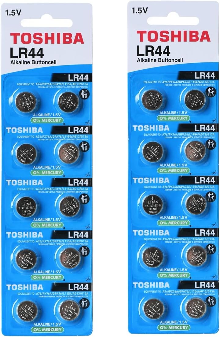 Toshiba LR44 AG13 Alkaline 1.5 Volt Batteries x20