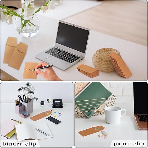 Miniatura 6 de Paquete de 100 sobres de diseño exterior moderno para pequeños y exquisitos sobres de monedas de 3.15 x 3.55 pulgadas, sobres de semillas de papel