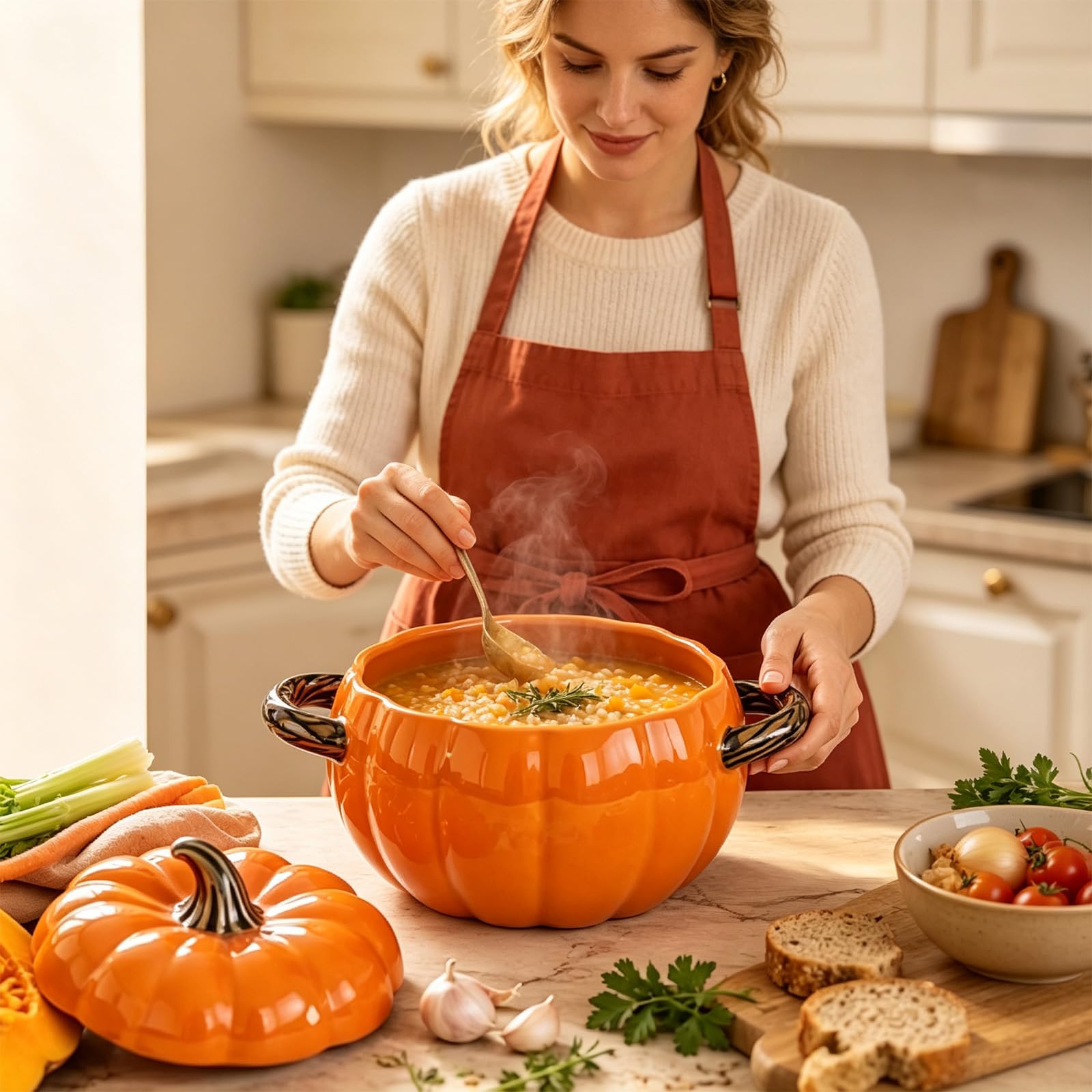 Cocotte Citrouille, Cocotte en Forme de Citrouille，Rose：Moyan
