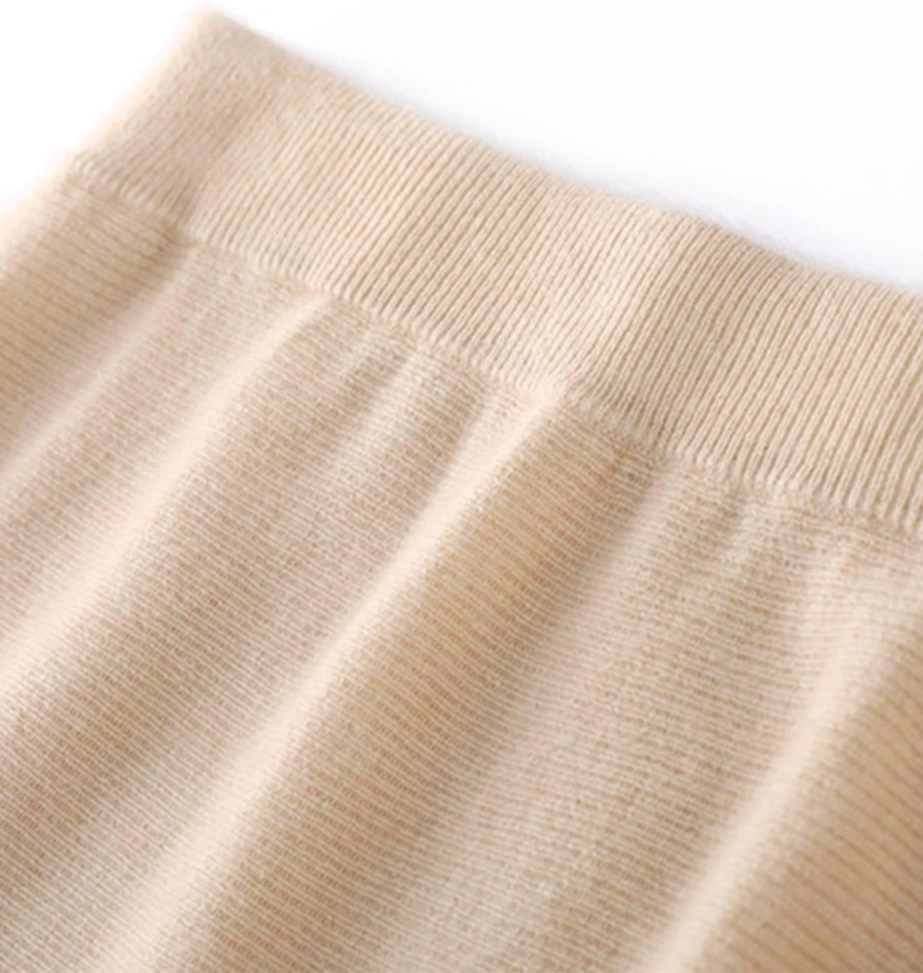 Long Skirt Women's Autumn Winter 100% Merino Wool Thick Knit Skirt Ribbed Elastic Pleated Fishtail Skirts - Image 5