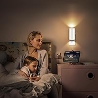 Vista 2 de LED Plug-in Wall Night Light with Dimmable 0-300 Lumens, 3000K Soft White, Auto On/Off Light Sensor & Adjustable Head for Hallway, Stairs, Bedroom,2