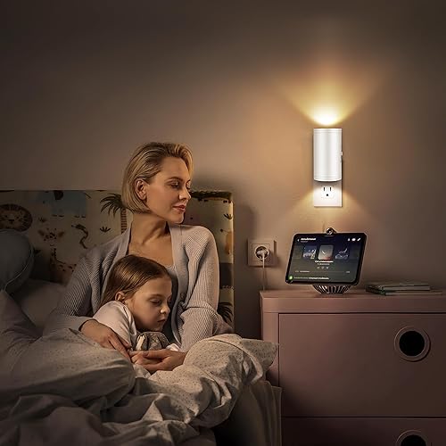 Miniatura 2 de Luz nocturna LED de pared enchufable con regulación de 0 a 300 lúmenes, blanco suave de 3000 K, sensor de luz de encendidoapagado automático y