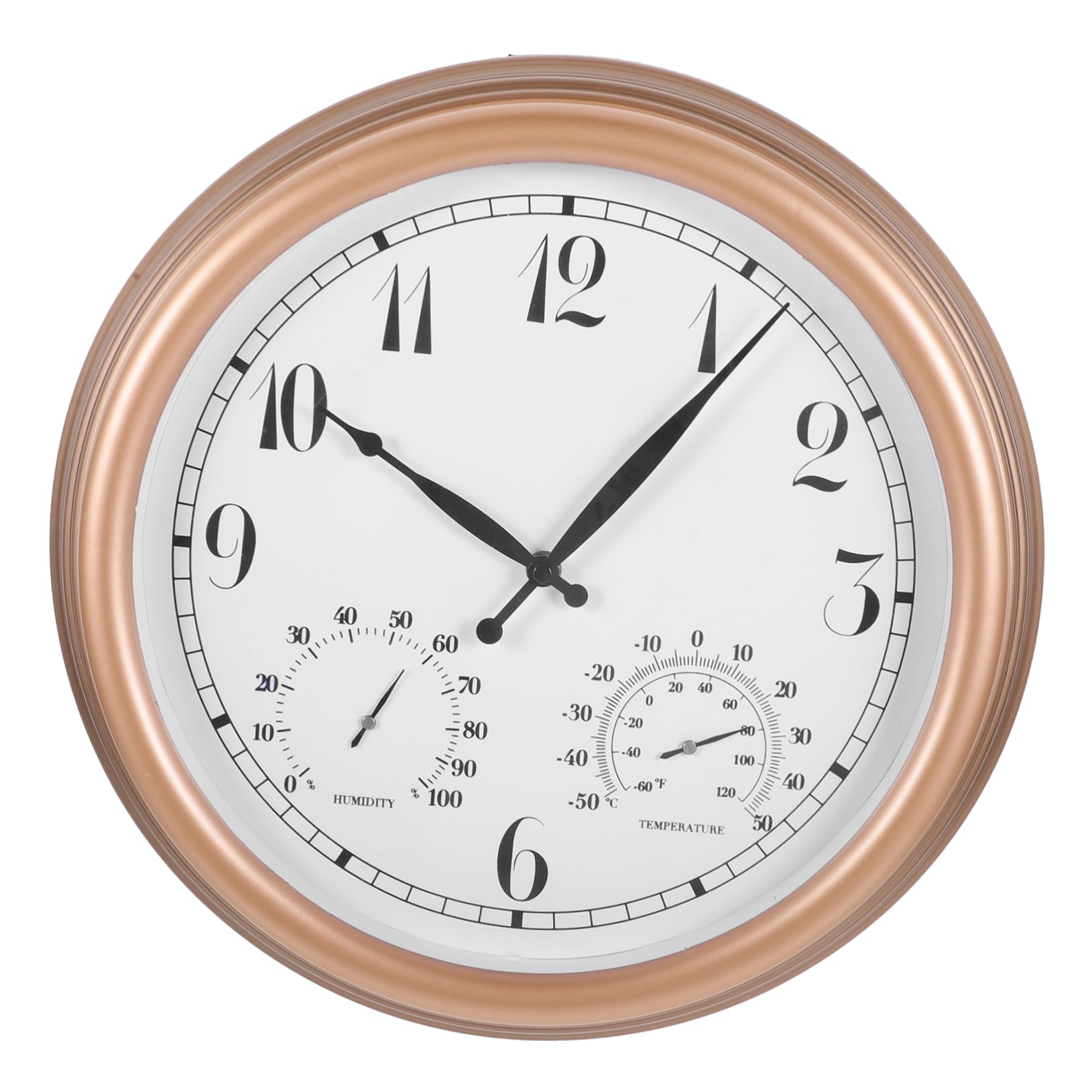 Horloge murale extérieure rétro avec thermomètre et hygromètre étanche pour déco de jardin