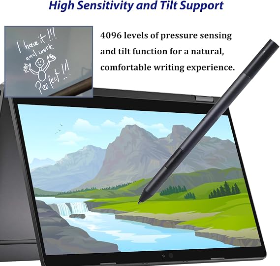 Active Pen PN557W Dell Active Pen PN557W Dell 2-in-1s for Insipron 7435 Stylus, Latitude 5289 5300 7210 9410 5290, XPS 15 9570/9575 Pen