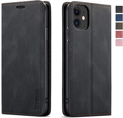 japezop Compatible with iPhone 11 Case,iPhone 11 Case Wallet with[RFID Blocking] Card Holder Kickstand, Leather Flip Wallet Case for iPhone 11 6.1 inch(Black)