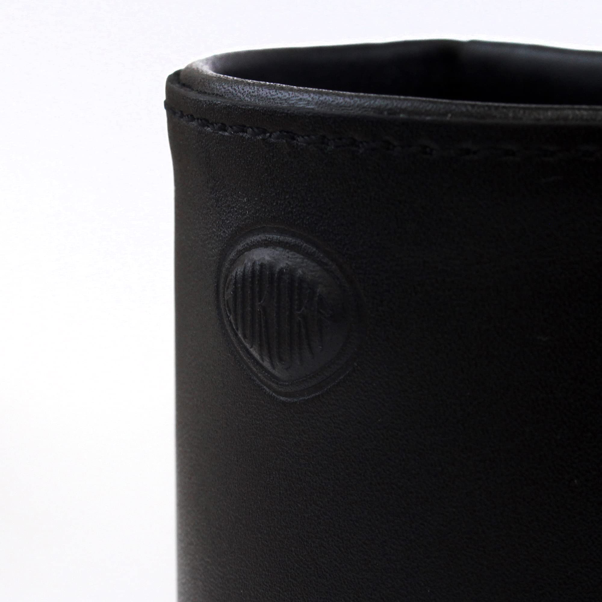 Aurora Stiftehalter ROMA | Echtes Leder in Schwarz | Stifteköcher Schreibtisch Organiser