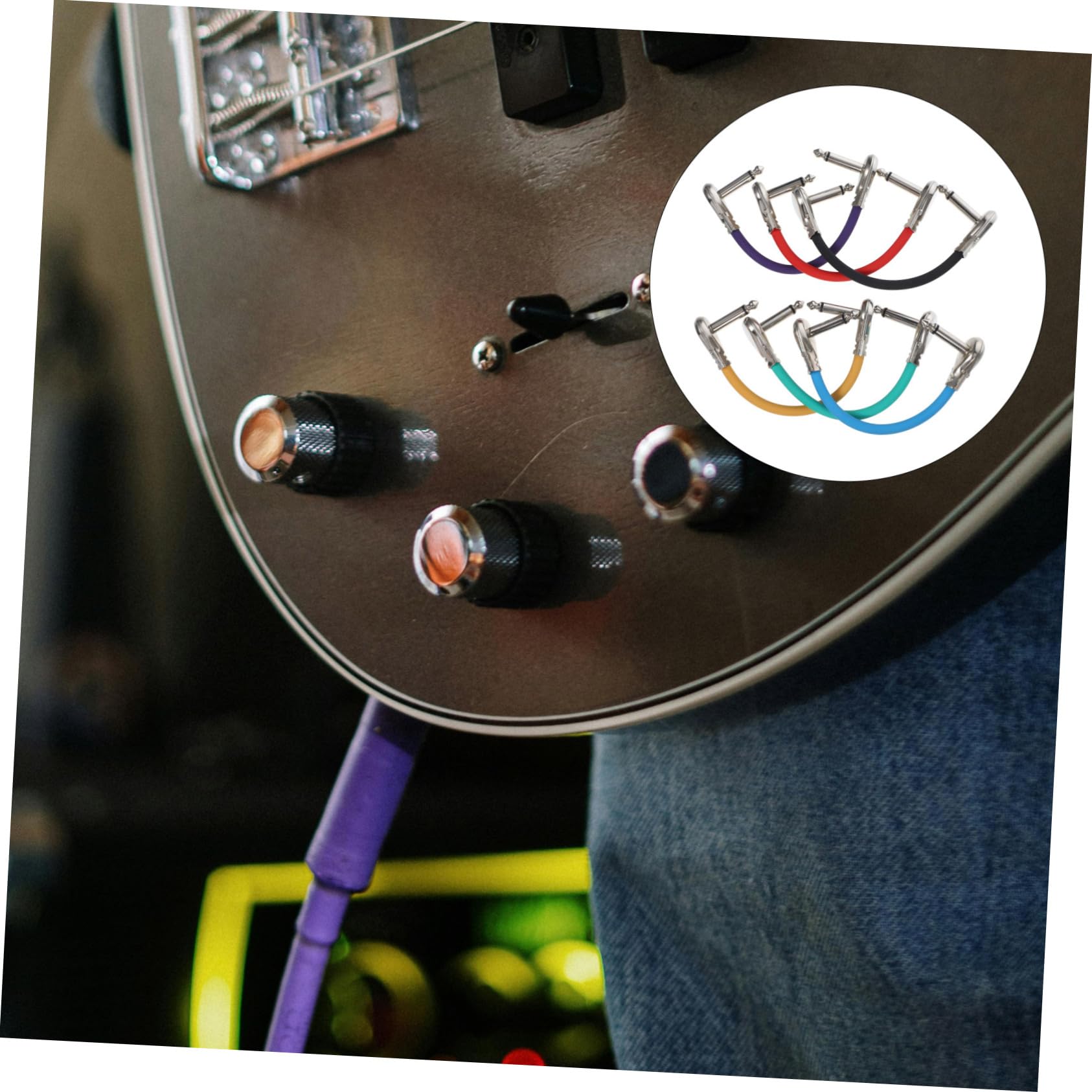 ibasenice 6piezas Cables Para Guitarra Eléctrica Transmisión De Sonido Clara Duradero Plug-and-play
