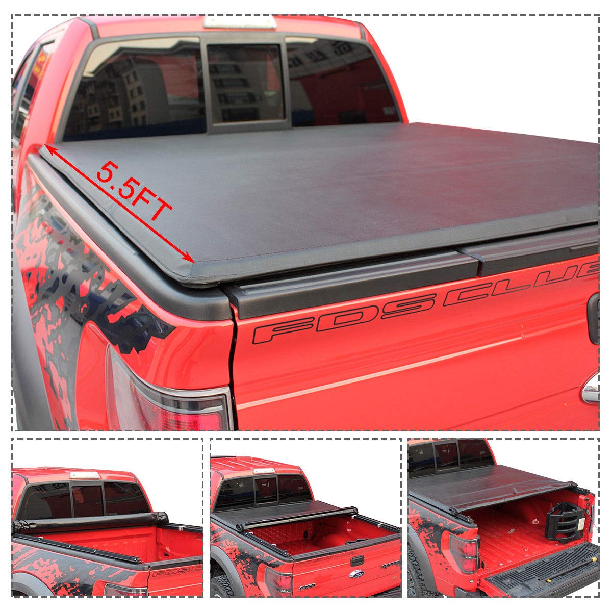 Goplus Roll Up Truck Bed Tonneau Cover W Buy Online In El Salvador At Desertcart