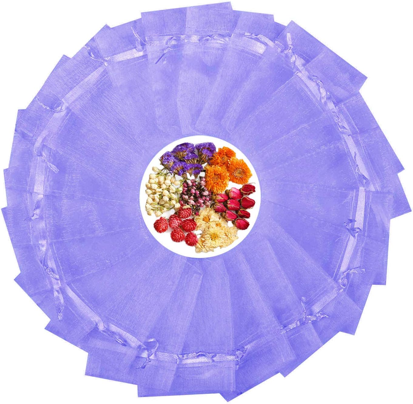 TooGet 100PCS Empty Drawstring Organza Sachets Wedding Gift Bags & Pouches - Purple