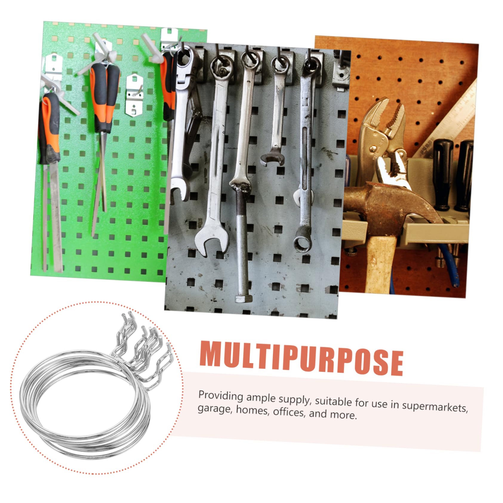 PRETYZOOM 6 Pack Heavy Duty Iron Pegboard Hooks Garage Home Utility Hooks Easy Install