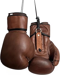 Guantes de boxeo Pro Version de 340.2 g | Cuero marrón antiguo Vintage MMA Entrenamiento | Retro por GEOFFREY