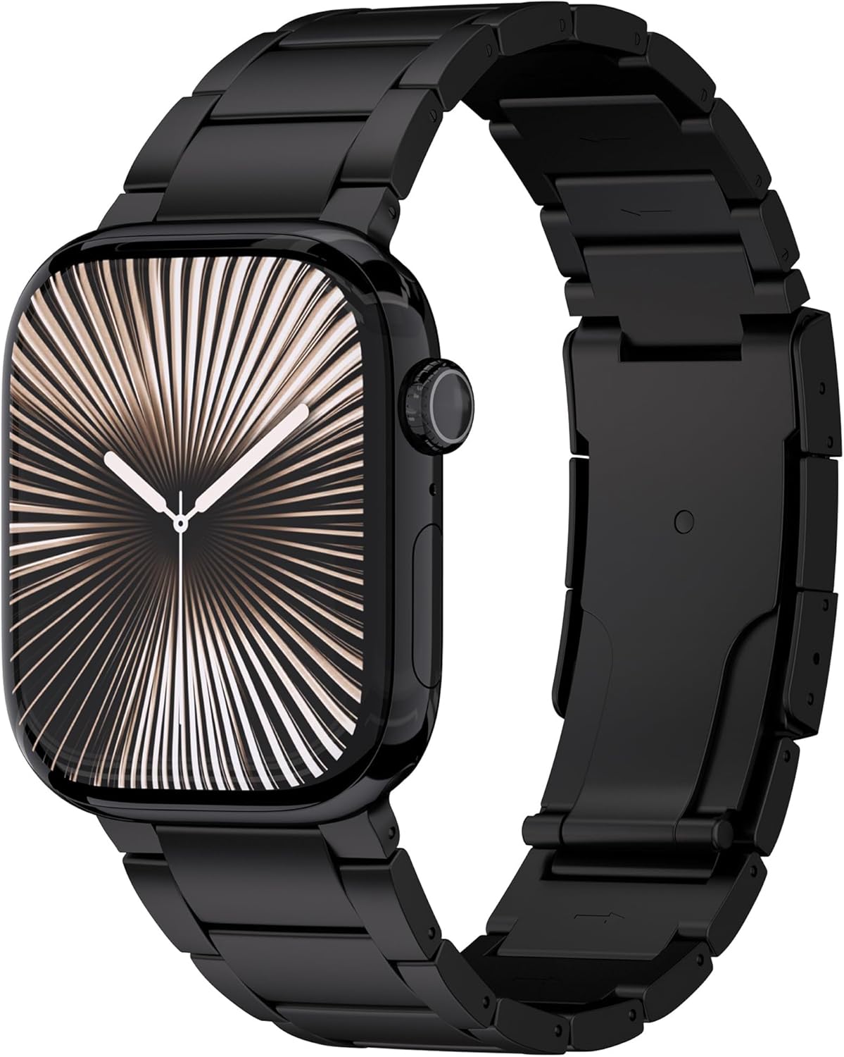 Ultra Supply Co. Titanium Apple Watch Band - Compatible with Apple Watch Series 11, 10 (46mm) & Older, Adjustable, Premium Titanium with DLC Coating Fold-Over Clasp, Apple Watch Bands for Men - Black