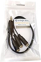 Vista 4 de Qaoquda Cable divisor de audio estéreo de 0.138 in, 1 pie chapado en oro de 1/8 pulgadas, enchufe estéreo TRRS macho a 3 conectores hembra de 1/8
