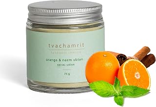 Organic Orange & Neem Anti-Acne Face Mask | Herbal Ubtan for Pimples & Oil Control | 100% Natural Remedy | Blemish-Free with Multani Mitti & Sandalwood | Safe for Teens & All Skin Types | 75g
